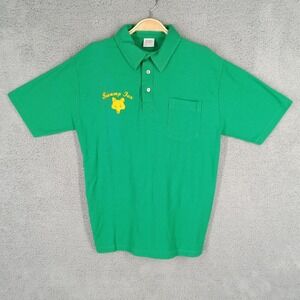Swamp Fox Polo Shirt Vintage Pocket Short Sleeve Graphic Print Casual Mens Large